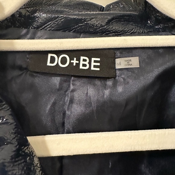 Navy Metallic Faux Leather Jacket - Picture 3 of 3